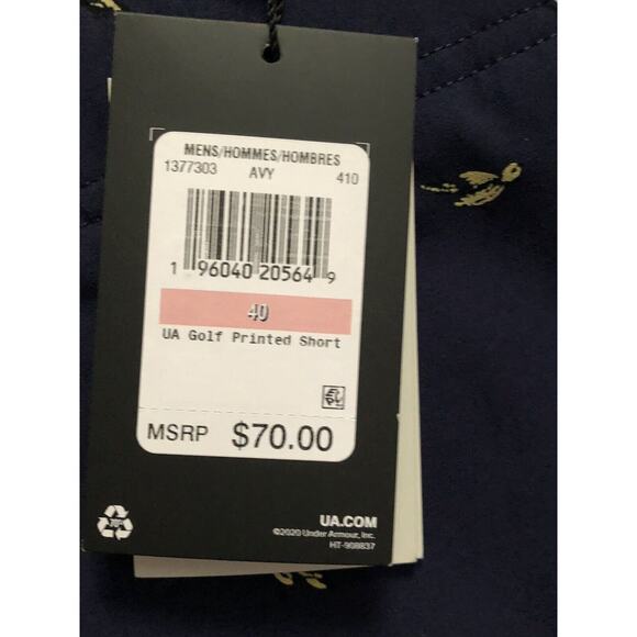 UNDER ARMOUR Men's UA STORM Bird Printed Golf Shorts NWT - Black - size 40w - Picture 11 of 13